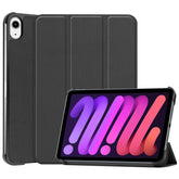 Funda de cuero inteligente para tableta con tres pliegues y textura Custer, para iPad mini 6 / mini 2024, para iPad mini 6